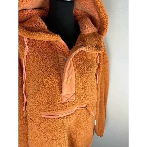 NWOT Free People Fuzzy Was She Fleece Pullover Cooper size XS - Picture 3 of 11